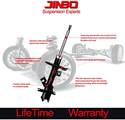 VioletLisa 2pcs Rear Right+Left Side Gas Strut Shock For 00-06 Audi TT Excludes Quattro &amp; Sport Suspension Truck