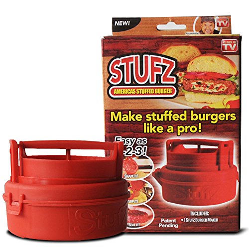 As-onTV XM00099 Stufz Stuffed Press Sealed Sliders Regular Burgers Pat, red