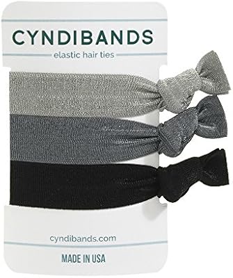 Amazon Com Cyndibands Black Gray Silver Elastic Knotted Ribbon