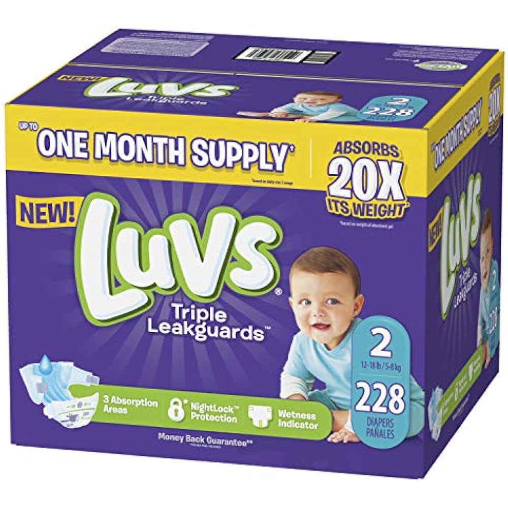 Luvs Ultra Disposable Diapers Leakguards Diapers, Size 2, 228 Count