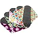 wegreeco Reusable Menstrual Pads for Women - Reusable Sanitary Pads | Reusable Panty Liners | Soft Cloth Menstrual Pads - 5 Pack, 1 Cloth Wet Bag (Large, Flower)