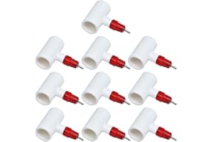 letsFix Chicken Waterer, Nipple+Tee Waterer Kit for Poultry Automatic Poulrty Drinking for Chicken, Quail, Duck, Geese, Turkeys [10 Pack]