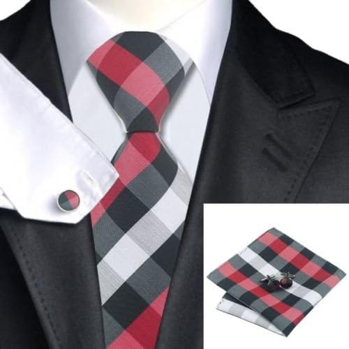 N-0938 Jason Vogue 100% Pure Luxury Silk Italy Designer Hand Made Tie-Handkerchief-cufflinks Gift Box