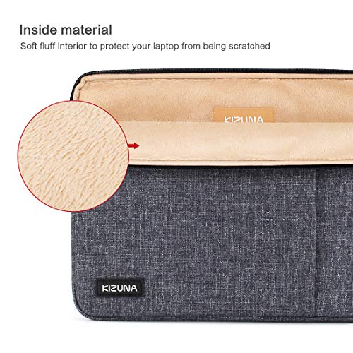 KIZUNA Tablet Sleeve Case 10 Inch Water-Resistant Laptop Bag for 10.1" Notebook/9.7" 10.5" 11" iPad Pro/Microsoft Surface Go/10.8" Huawei MediaPad/Samsung Galaxy Tab S4/Acer Iconia One 10 -Grey