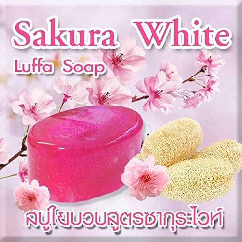 New!! Luffa Handmade Soap Sakura Extract &amp; Scrub Luffa Soap Bar 90 g. by jawnoy