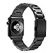 Simpeak Slim Band Compatible with Apple Watch 45mm 44mm 42mm Series 7 6 SE 5 4 3 2 1, Women Men Solid Stainless Steel Business Band Strap Replacement for iWatch 45 44 42, Black