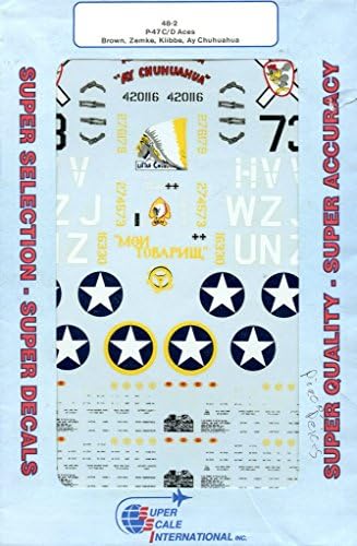 SuperScale Decals 1:48 P-47 C/D Aces Brown Zemke Klibbe Ay Chuhuahua #48-2