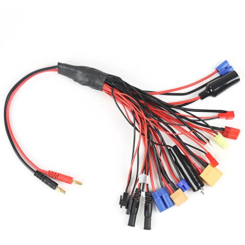 20-in-1 Banana Plug Trx Connector SENREAL RC Lipo Battery Charger Adapter Lead Cable for RC Vehicle Car Helicopter Drone Electric Remote Model - Thumbnail 4