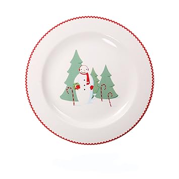 Cocome Christmas Cartoon Hand Painted Ceramic Procelain Plate