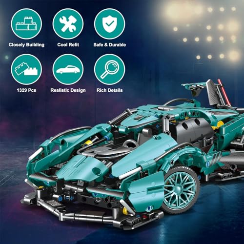 Uniiking® Technic Cars Building Blocks Sets - 1:14 Race Car Model Building Set, Adult Speed Champion Cars Set to Build, Stem Super Car Kits for Adults(1200 Pieces)