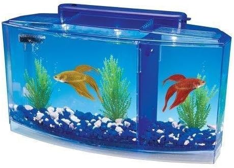 QC Tech Penn Plax Deluxe Triple Betta Bow Aquarium Tank 0.7-Gallon New