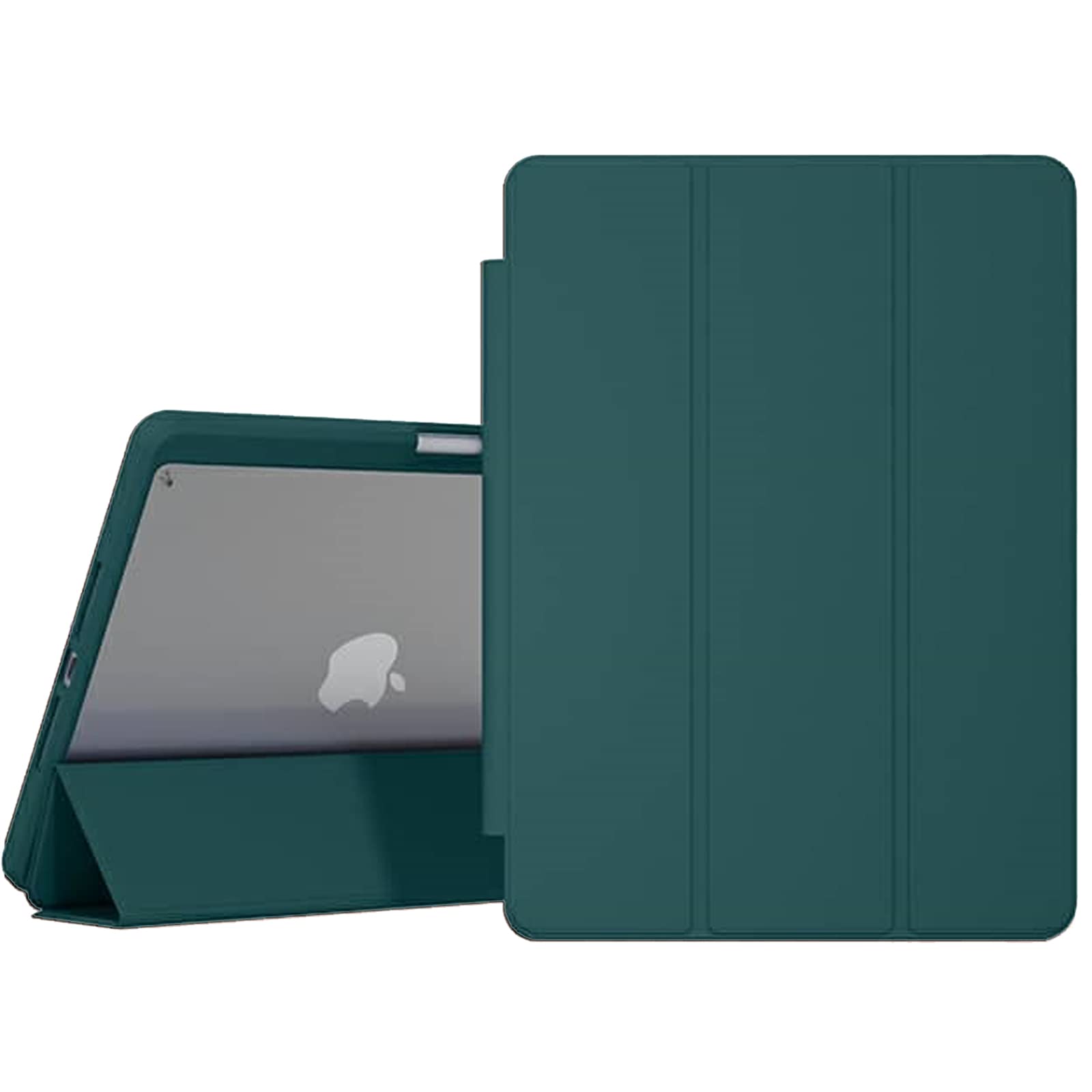 Case for iPad Air 5th Generation (2022), iPad Air 4th Generation (2020), iPad 11 Pro (2020) iPad 11 Pro 2018 With Auto Sleep/Wake, Shockproof Transparent Back Shell Tablet Cover (Emerald Green)