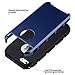 ULAK iPhone 5SE Case,iPhone SE Case, Slim Fit Dual Layer Protection Case Shock Absorbing Hard Rugged Ultra Protective Back Rubber Cover with Impact Protection for iPhone 5/5S/SE (Navy Blue+Black)
