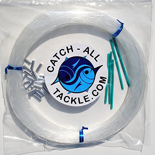 Monofilament Fishing Leader Kit 100yds 2.0mm-400lb Clear-Loop protectors crimps