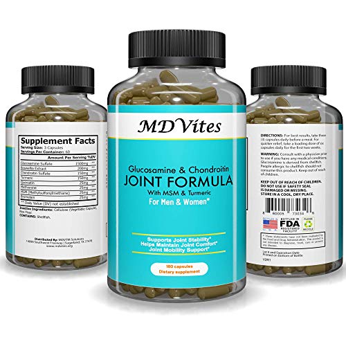 MDVites Joint Formula with Glucosamine, Chondroitin, Turmeric Curcumin