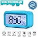 Alarm Clock Digital Large LCD Display Battery Operated Modern Portable Morning Sensor Smart Snooze Back-Light Multi-Function Clock Time Date Month Temperature Fits for Office Bedroom Dormitory Travel