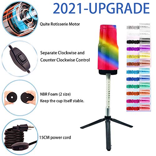 Funesla Cup Turner for Crafts Turner NO Assembly Cup Spinner Machine Kit DIY Glitter Epoxy Tumblers (with ON/Off Switch)