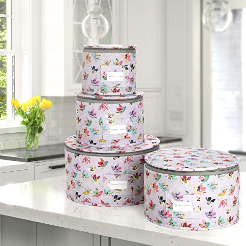 China Storage Containers, Set of 4, with Felt Dividers Durable, Hard