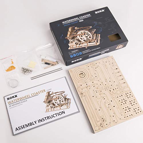 image for Yamix 3D Wooden Puzzle Waterwheel Coaster DIY Assembly Craft Kits Brai