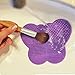 # 1 Silicone Makeup Brush Cleaning Mat -Butterfly shape Scrubber - Portable Beauty Washing Tool to Extend the Use of Your Make up and Art Painting Brushes - Best Cleaner Pad ! (Purple)