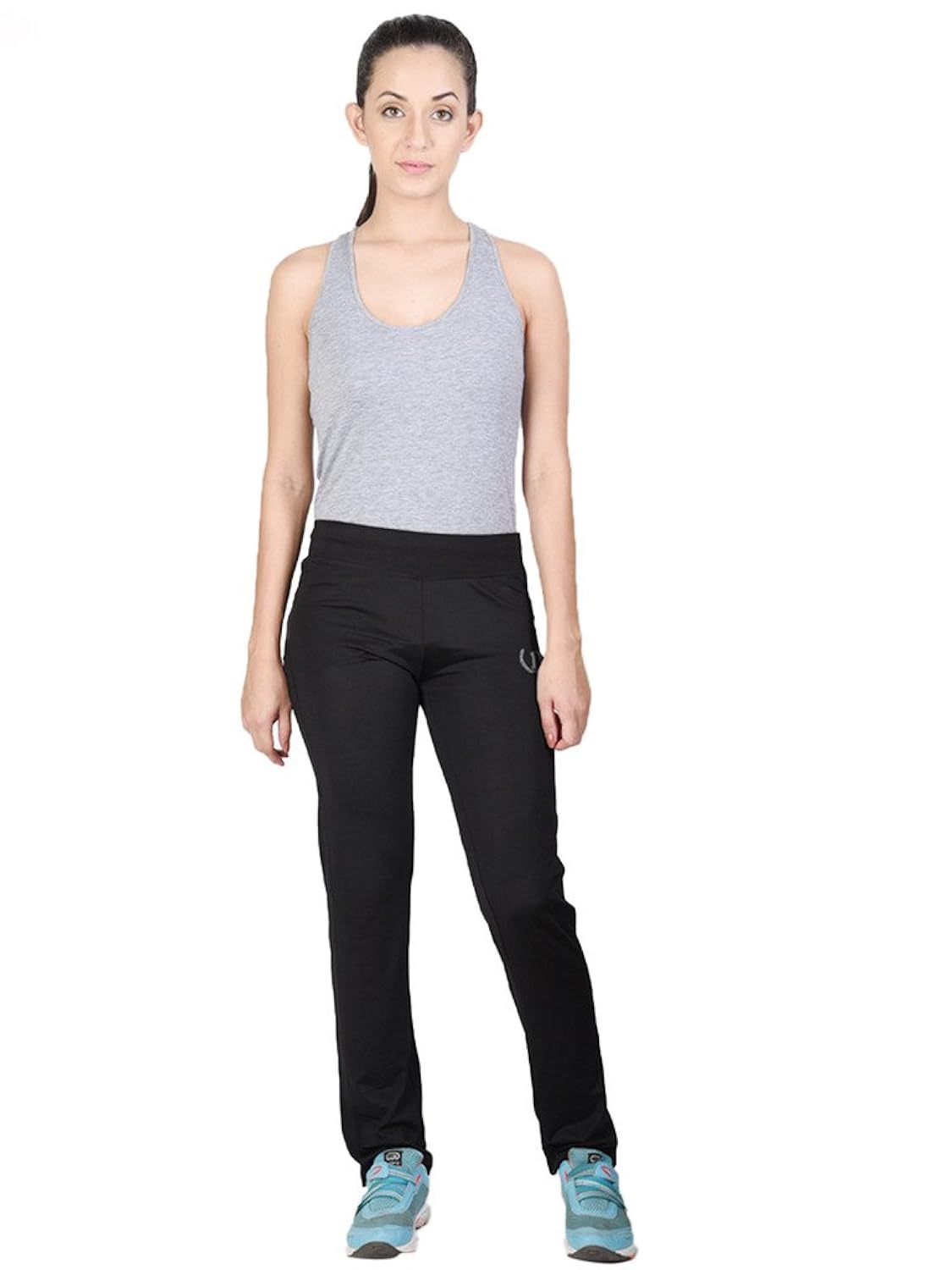 onesport women's polyester spandex jersey black track pants(onsp15bl-p)
