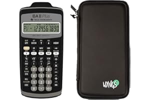 TI BA II Plus Financial Calculator + WYNGS Protective Case Black