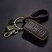 Vitodeco Genuine Leather Keyless Entry Remote Control Smart Key Case Cover with Leather Key Chain for Toyota Corolla, Camry, Avalon, Rav 4 (Brown)