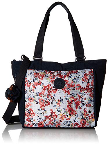 Kipling New Shopper Small Printed Tote, Busy Blossoms Blue Combo