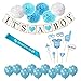 Baby Shower Party Decorations Set for Boy - Perfect All in One Supplies Bundle, It's A BOY Banner, Mommy to Be Sash, Cute Photo Booth Props, 6/6'' Pom Poms [Blue, Light Blue, White], 10 Balloons