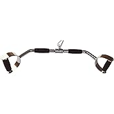yuhqc Wide Grip Revolving Tricep Curl Lat Pull Down Bar for Cable Machine | Lat Pull Down Bar with Rubber Grip,Tricep Press Down,ez Bar Cable Attachment,Curl Back Exercise Attachment,Cable Attachment