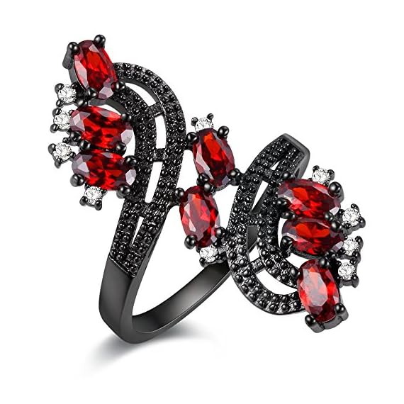Uloveido-Womens-Black-Vintage-Gothic-Ring-Red-Cubic-Zirconia-Flower-Ring-Gift-Ideas-for-Girls-Red-Size-7-J656
