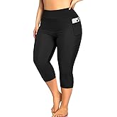 Holipick Plus Size Swim Pants for Women Swim Capris High Waisted Swim Leggings UPF 50+ Long Swim Shorts