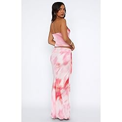 Goafuliy Two Piece Maxi Skirt Set Tiedye Print Y2k
