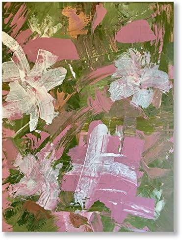 Olive, Blush, Rose Gold and White Abstract Painting, Pink and Green Original Painting, 18" x 24"