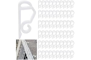 GHAMYEE 120PCS Weatherproof Outdoor Light Clips - Mini Plastic Gutter Hanging Hooks for Christmas & Holiday Decoration (White)