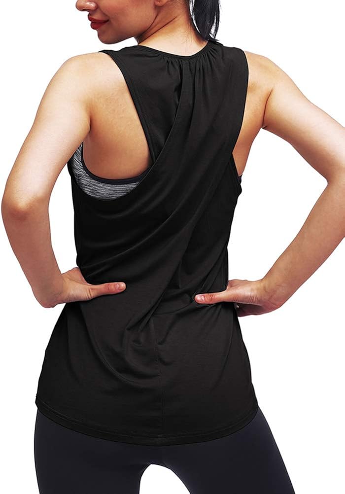 Mippo Workout Tops for Women Yoga Tops Athletic Racerback Tank Tops Gym Clothes at  Women’s Clothing store