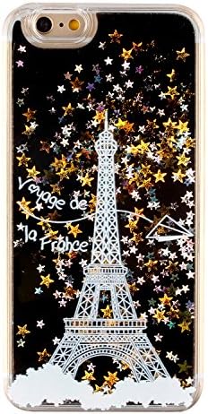 iPhone 6s Case, Weline Fluid Flowing Liquid Back Cover, Luxury Bling Glitter Star Quicksand Hard Plastic Bumper Skin Dual Layer Transparent Cover for Apple iPhone 6/6s- Transmission tower