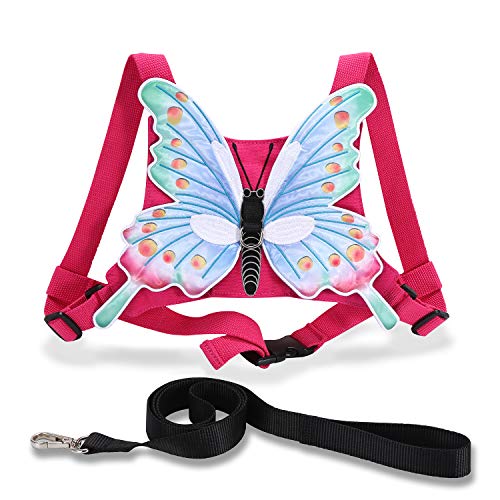Toddler Leash & Harness, Yimidear Kids Cute Butterfly Anti Lost Leash Safety Strap Hold Kids Close for Girls(Pink)