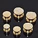 Longbeauty 1 Piece Stainless Steel Sparkling Glitter Flesh Tunnel Ear Expander Screw Plugs Gold Yellow 10MM