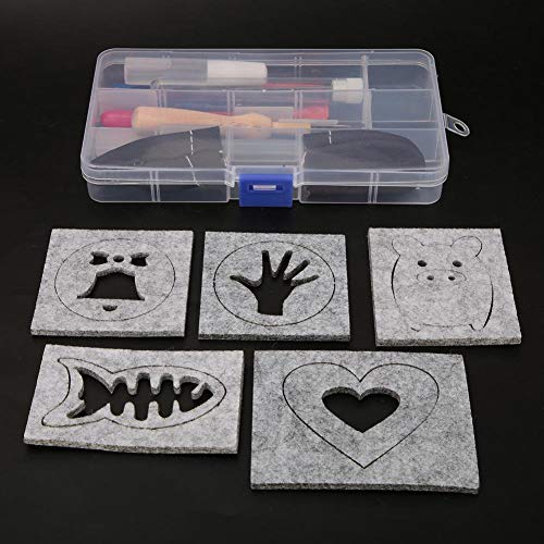 Bicaquu Needle Felting Poke Tool Kits Wool Felt Template Mould DIY Handcraft Accessories - Thumbnail 2