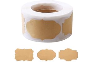 PIMOYS 300 Pcs Gift Tags Stickers Name Labels Stickers, Self-Adhesive Handmade Bottle All-Purpose Jar Labels for Presents Christmas Decoration Jars Food Craft