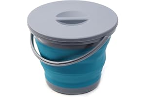 Collapsible Water Bucket with Locking Lid Multifunction Foldable Round Tub Water Pot Portable Water Pail Space Saving Water C