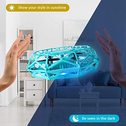 Hand Controlled Drone, Supkiir Mini Drone for Kids or Adults, Easy Indoor Helicopter Toy with 360°Rotating, LED Light, Auto-Sense Obstacles Flying Ball Drone for Boys and Girls...