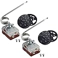 American Volt 2-Pack Universal Automotive Adjustable Electric Fan Thermostat Switch Radiator Oil Cooler Coolant Temperature Controller Kit