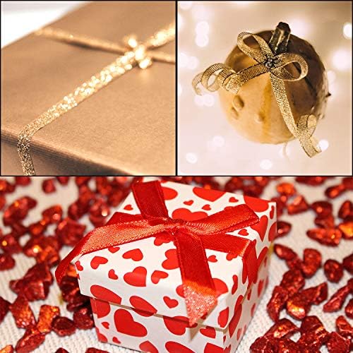 Christmas crafts ribbon in red, green, and gold colors, 50 yards total length, 1-inch width.