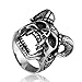 Eamaott Stainless Steel Sheep Head Ring Vintage Men Personalized Finger Ring Great Gift US Standard Size 11