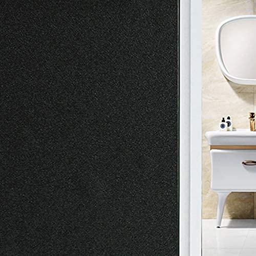 Matte Blackout Privacy Window Film UV Protection Glass Window Sticker Dark Window Tinting Film Light Blocking (Black, 90X150cm)…