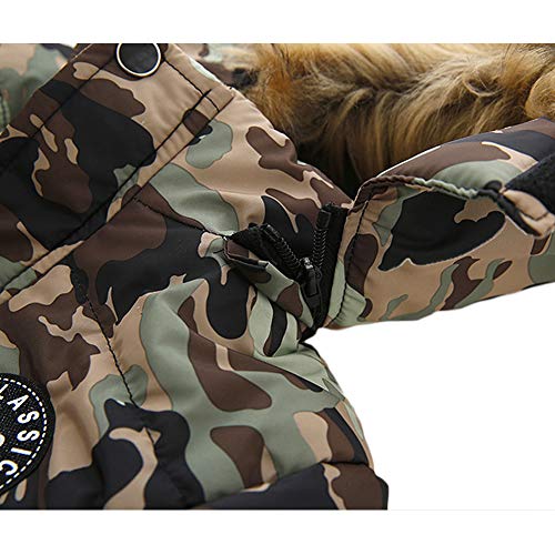 Goodkids Toddler Boys Down Jacket Winter Jacket Hooded Thickened Warm Snowsuit Coat Parka Outerwear (2T/Tag 90, Camouflage)