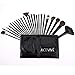 ACEVIVI Makeup Brushes Premium Makeup Brush Kit Handle Synthetic Kabuki Foundation Cosmetic Brushes for Powder Liquid Cream (Black 24pcs)