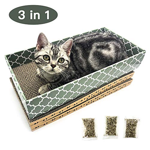 MECOOL Cat Scratcher Cardboard Scratching Pads Scratch Lounge Bed with